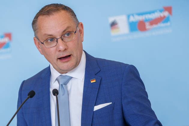 Statement AfD Tino Chrupalla (AfD), bei einem Statement der AfD am 19.05.26 in Berlin. Berlin Berlin Deutschland Reichstag