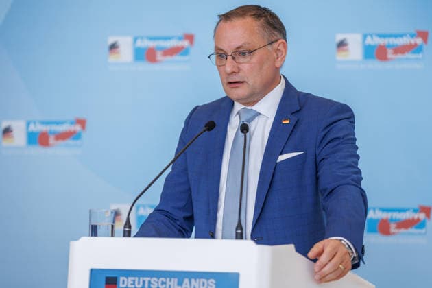 Statement AfD Tino Chrupalla (AfD), bei einem Statement der AfD am 19.05.26 in Berlin. Berlin Berlin Deutschland Reichstag