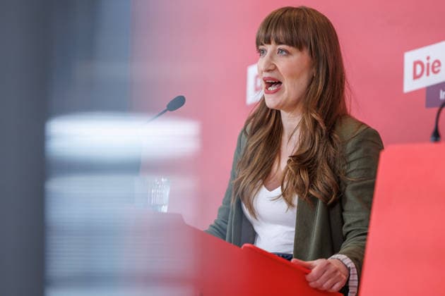 Statement Die Linke Heidi Reichinnek (Die Linke) bei einem Statement am 19.05.26 in Berlin. Berlin Berlin Deutschland Reichstag