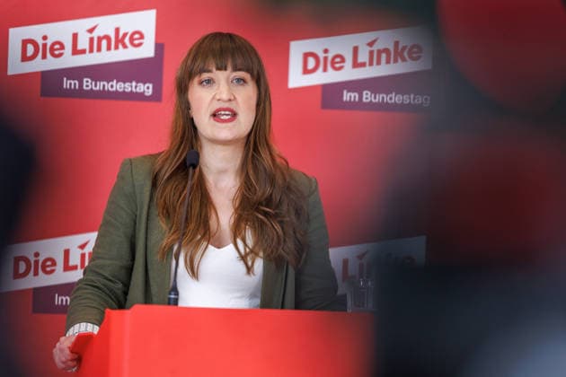 Statement Die Linke Heidi Reichinnek (Die Linke) bei einem Statement am 19.05.26 in Berlin. Berlin Berlin Deutschland Reichstag