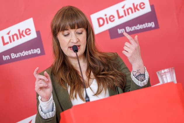Statement Die Linke Heidi Reichinnek (Die Linke) bei einem Statement am 19.05.26 in Berlin. Berlin Berlin Deutschland Reichstag