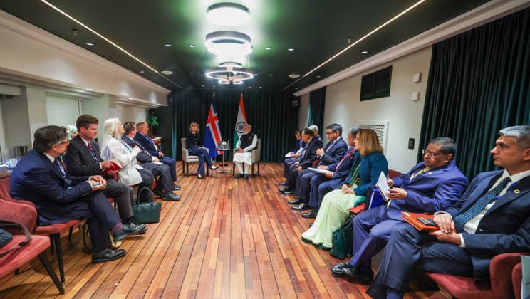 RECORD DATE NOT STATED PM Modi holds a meeting with Iceland PM Kristrun Frostadottir Oslo Norway , May 19 (ANI): Prime Minister Narendra Modi holds a bilateral meeting with Iceland Prime Minister Kristrun Frostadottir ahead of India-Nordic Summit, in Oslo on Tuesday. National Security Advisor (NSA) Ajit Doval, MEA Spokesperson Randhir Jaiswal, Secretary West Amb Sibi George and Foreign Secretary Vikram Misri also present. (Narendra Modi Photo Gallery ANI Photo) Oslo Norway Copyright: xANIx ANI_20260519104