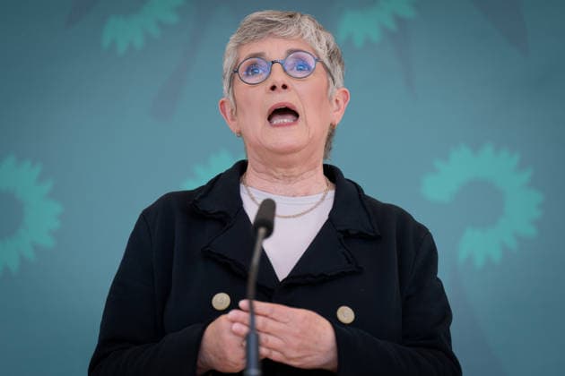 Pressestatement, Bündnis 90 Die Grünen, Britta Haßelmann Pressestatement, Reichstagsgebäude, Bundestagsfraktion, Bündnis 90 Die Grünen, Vorsitzende, Britta Haßelmann Berlin Berlin GER
