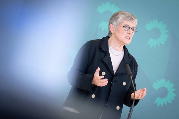 Pressestatement, Bündnis 90 Die Grünen, Britta Haßelmann Pressestatement, Reichstagsgebäude, Bundestagsfraktion, Bündnis 90 Die Grünen, Vorsitzende, Britta Haßelmann Berlin Berlin GER