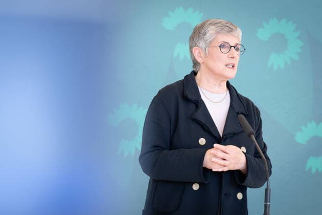 Pressestatement, Bündnis 90 Die Grünen, Britta Haßelmann Pressestatement, Reichstagsgebäude, Bundestagsfraktion, Bündnis 90 Die Grünen, Vorsitzende, Britta Haßelmann Berlin Berlin GER