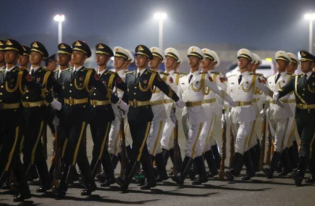 China Russia 9168946 19.05.2026 Chinese guards of honour march as Russian President Vladimir Putin arrives at Beijing Capital International Airport, China. Putin will pay an official visit to China on May 19-20 at the invitation of Chinese President Xi Jinping. Vladimir Smirnov Sputnik Beijing China  Copyright: xVladimirxSmirnovx