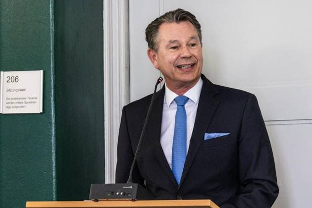 Amtseinführung von Tim Buschfort als neuer Direktor des Amtsgerichts ** NUR FÜR REDAKTIONELLE ZWECKE ** EDITORIAL USE ONLY **<p>19.05.2026 Feierliche Amtseinführung von Tim Buschfort als neuer Direktor des Amtsgerichts Andreas Vitek, Präsident des Landgerichts Kleve Deutschland NRW Moers Copyright: RainerxHoheisel