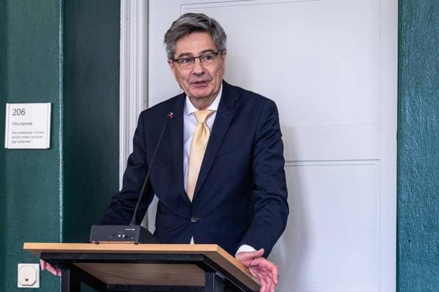 Amtseinführung von Tim Buschfort als neuer Direktor des Amtsgerichts ** NUR FÜR REDAKTIONELLE ZWECKE ** EDITORIAL USE ONLY **<p>19.05.2026 Feierliche Amtseinführung von Tim Buschfort als neuer Direktor des Amtsgerichts Dr. Werner Richter, Präsident des OLG Düsseldorf Deutschland NRW Moers Copyright: RainerxHoheisel
