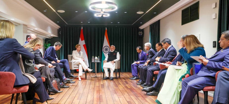 Politics, Diplomacy, Government PM meeting with the Prime Minister of Denmark, Ms. Mette Frederiksen in Oslo, Norway on May 19, 2026. India and the Nordic nations come together with a shared vision for innovation, green growth and global partnership as PM Narendra Modi meets Nordic leaders at the India Nordic Summit. Norway Copyright: xSeshadrixSukumarx