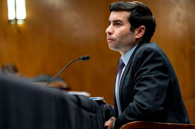 Acting Secretary of the Department of Labor Keith Sonderling speaks during a Senate Appropriations Subcommittee on Departments of Labor, Health and Human Services, and Education, and Related Agencies hearing on the fiscal year 2027 budget request of the Department of Labor in the Dirksen Senate Office Building near the U.S. Capitol in Washington, DC on Tuesday, May 19, 2026.  WAP20260519356 BONNIExCASH