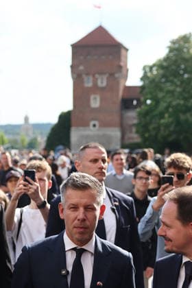 Hungarian PM Peter Magyar in Poland on his first international trip KRAKOW, POLAND - MAY 19: Hungarian Prime Minister Peter Magyar visits Wawel Castle during his first international trip in Krakow, Poland on May 19, 2026. Magyar began a two-day visit to Poland aimed at restoring bilateral ties strained by his predecessor s close relations with Moscow during Russia s attacks on Ukraine. Jakub Porzycki Anadolu Krakow Poland. Editorial use only. Please get in touch for any other usage.  Copyright: x2026xAnadoluxJakubxPorzyckix