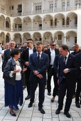 Hungarian PM Peter Magyar in Poland on his first international trip KRAKOW, POLAND - MAY 19: Hungarian Prime Minister Peter Magyar visits Wawel Castle during his first international trip in Krakow, Poland on May 19, 2026. Magyar began a two-day visit to Poland aimed at restoring bilateral ties strained by his predecessor s close relations with Moscow during Russia s attacks on Ukraine. Jakub Porzycki Anadolu Krakow Poland. Editorial use only. Please get in touch for any other usage.  Copyright: x2026xAnadoluxJakubxPorzyckix