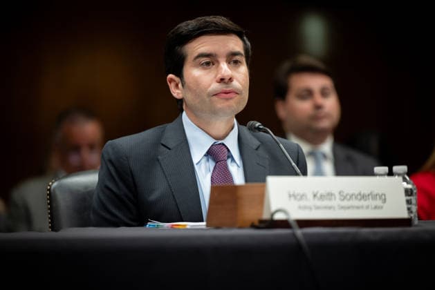 Senate Labor Department Hearing WASHINGTON, DC - MAY 19: Acting Secretary of Labor Keith Sonderling testifies during a Senate Committee on Appropriations, Subcommittee on Departments of Labor, Health and Human Services, and Education, and Related Agencies hearing at the Dirksen Senate Office Building in Washington, DC on May 19, 2026. Nathan Posner Anadolu Washington DC United States. Editorial use only. Please get in touch for any other usage.  Copyright: x2026xAnadoluxNathanxPosnerx