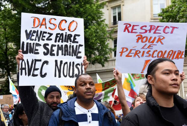 RECORD DATE NOT STATED Periscolaire Strike Against Sexual Violence - Paris Demonstrators take part in a strike of periscolaire workers in Paris, France on May 19, 2026, as an investigation into sexual violence in the Parisian periscolaire system targets 84 kindergartens, around twenty schools and around ten creches. Photo by Alain Apaydin ABACAPRESS.COM Paris France  Copyright: xApaydinxAlain ABACAx