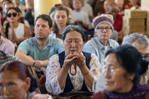 May 20, 2026, Palampur, Dharamshala, India: Elderly tibetan women praying during a Long Life Prayer offered to Tibetan spiritual Leader the Dalai Lama by Central Dokham Chushi Gangdrug and Himalayan Buddhist Cultural Association at the Main Tibetan Temple in Mcleodganj, Dharamshala ..NOTE: EDITORIAL USE ONLY. Palampur India - ZUMAb235 20260520_zip_b235_014 Copyright: xShaileshxBhatnagarx