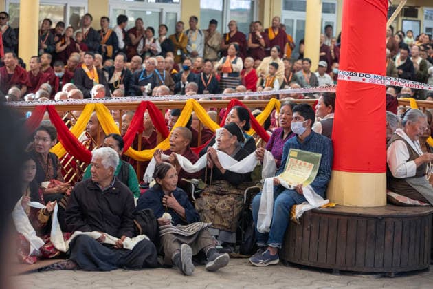 May 20, 2026, Palampur, Dharamshala, India: Tibetan in exile watching Tibetan spiritual Leader the Dalai Lama (not in picture) leaving the temple after end of a long life prayer offered to him by Central Dokham Chushi Gangdrug and Himalayan Buddhist Cultural Association at the Main Tibetan Temple in Mcleodganj, Dharamshala ..NOTE: EDITORIAL USE ONLY. Palampur India  - ZUMAb235 20260520_zip_b235_007 Copyright: xShaileshxBhatnagarx