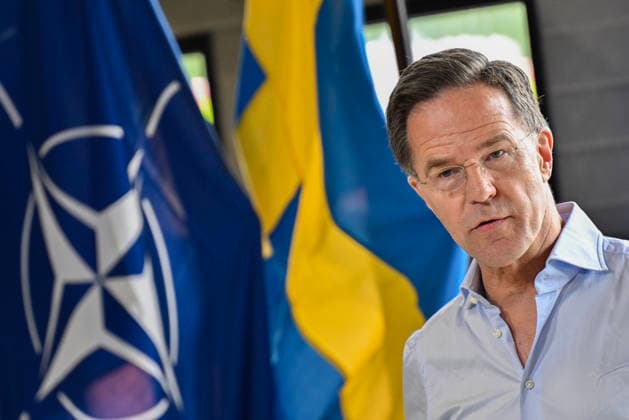 Mark Rutte, Secretary General of NATO, hold a press conference with the Prime Minister of Sweden during a visit to the Swedish Civil Defence and Resilience Agency in Revinge, Lund, in Sweden on May 21, 2026, as part of the NATO meeting in Helsingborg, Sweden, May 21 22 2026 REVINGE SWEDEN x50090x  Copyright: xJohanxNilsson TTx NATO FOREIGN MINISTERS MEETING SWEDEN u8HPYA-sQgw