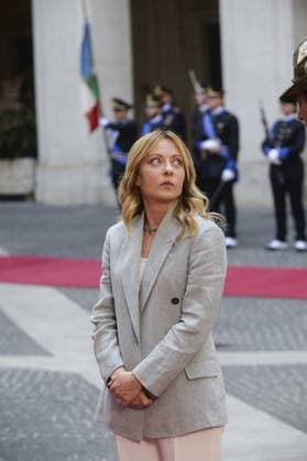 Foto IPP Marco Mattei Roma 22 05 2026 Palazzo Chigi La presidente del Consiglio riceve il primo ministro d Irlanda nella foto Giorgia Meloni Italy Photo Press - World Copyright .