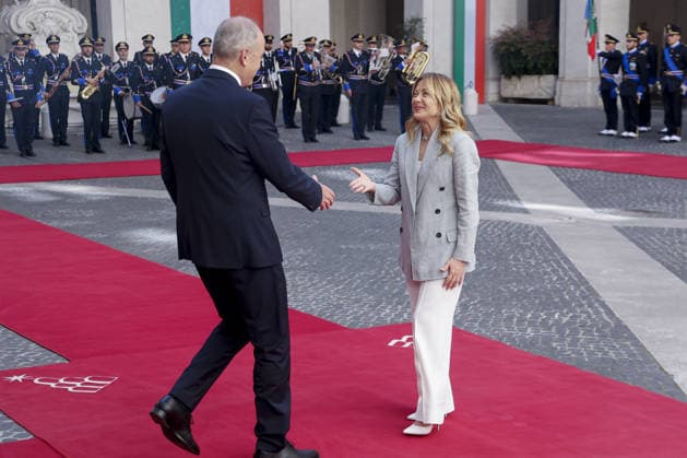Giorgia Meloni - Micheal Martin meeting in Rome ROME, ITALY - MAY 22: Prime Minister of Italy Giorgia Meloni welcomes Ireland s Prime Minister Micheal Martin at Chigi Palace government office in Rome, Italy, on May 22, 2026. Riccardo De Luca Anadolu Rome Italy. Editorial use only. Please get in touch for any other usage.  Copyright: x2026xAnadoluxRiccardoxDexLucax