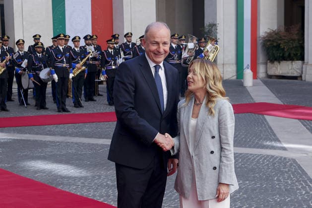 Giorgia Meloni - Micheal Martin meeting in Rome ROME, ITALY - MAY 22: Prime Minister of Italy Giorgia Meloni welcomes Ireland s Prime Minister Micheal Martin at Chigi Palace government office in Rome, Italy, on May 22, 2026. Riccardo De Luca Anadolu Rome Italy. Editorial use only. Please get in touch for any other usage.  Copyright: x2026xAnadoluxRiccardoxDexLucax