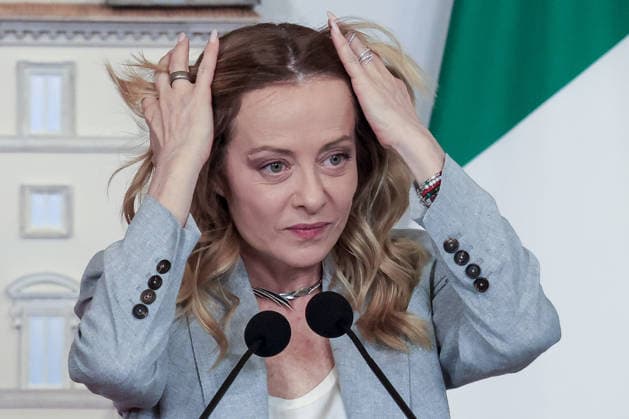 Giorgia Meloni - Micheal Martin meeting in Rome ROME, ITALY - MAY 22: Ireland s Prime Minister Micheal Martin (not seen) and Italy s Premier Giorgia Meloni hold a joint press meeting after their meeting at Chigi Palace government office in Rome, Italy, on May 22, 2026. Riccardo De Luca Anadolu Rome Italy. Editorial use only. Please get in touch for any other usage.  Copyright: x2026xAnadoluxRiccardoxDexLucax