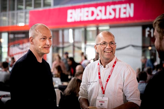 Denmark Politics Pelle Dragsted, political spokesperson, and Peder Hvelplund, during political party the Red-Green Alliance s annual meeting at Hafnia Hallen in Copenhagen, Denmark, Saturday May 23, 2026. , Copenhagen Denmark Copyright: NILSxMEILVANG NilsxMeilvangx spdk20260523-155740-L