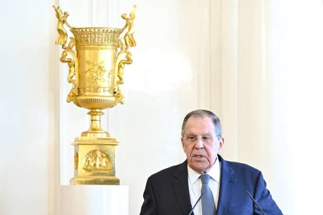 Russia Africa Day 9173263 25.05.2026 Russian Foreign Minister Sergey Lavrov speaks during a gala reception for heads of diplomatic missions to mark Africa Day in Moscow, Russia. Kristina Solovyova Sputnik Moscow Russia  Copyright: xKristinaxSolovyovax