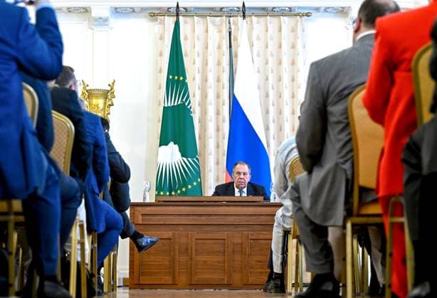 Russia Africa Day 9173277 25.05.2026 Russian Foreign Minister Sergey Lavrov speaks during a gala reception for heads of diplomatic missions to mark Africa Day in Moscow, Russia. Kristina Solovyova Sputnik Moscow Russia  Copyright: xKristinaxSolovyovax