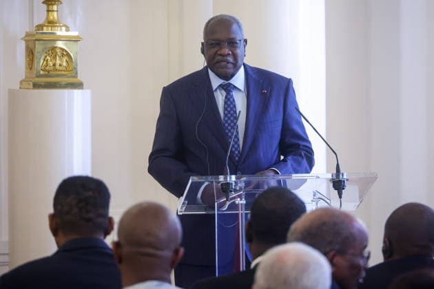 RUSSIA, MOSCOW - MAY 25, 2026: Cameroon s Ambassador to Russia Mahamat Paba Sale speaks during a reception for the heads of missions at the Reception House of Russia™s Ministry of Foreign Affairs on Africa Day Moscow Russia  - ZUMAt113 20260525_zaa_t113_169 Copyright: xSergeixFadeichevx