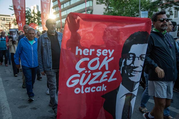 May 25, 2026, Istanbul, Istanbul, Turkey: Supporters of the Republican Peopleâ€⠢s Party (CHP), civil society organizations and citizens gathered in a sit-in protest in Sisli, Istanbul, Turkey, after a court decision appointed former CHP Chairman Kemal Kilicdaroglu in place of CHP Chairman Ozgur Ozel and following police intervention at the CHP Headquarters. Protesters gathered under the slogan â€oeWe are meeting in Istanbul to defend the will of the people and strengthen our struggle for democracy and justice,â€� carrying banners and chanting slogans during the demonstration. The protest highlighted concerns over democracy, political representation and judicial intervention in politics. Istanbul Turkey - ZUMAt171 20260525_zip_t171_035 Copyright: xAbdullahxTepelix