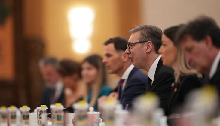 BEIJING, CHINA - MAY 25: Chinese President Xi Jinping (not in the picture) holds talks with Serbian President Aleksandar Vucic on May 25, 2026 in Beijing, China. Serbian President Aleksandar Vucic arrived in Beijing on May 24 for his first state visit to China that will run through May 28.  Copyright: xVCGx 111644010627