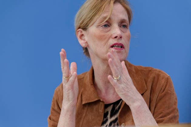 Kinderreport 2026 vorgestellt 2026-05-26 Deutschland, Berlin Bundespressekonferenz: Vorstellung des Kinderreports 2026 mit dem Titel Chancengerechte Bildung. Im Bild Karin Prien (CDU), Bundesbildungsministerin.