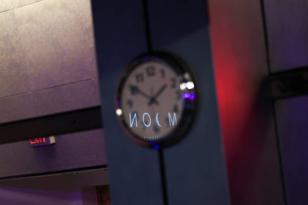 May 26, 2026, Washington, District Of Columbia, USA: The word moon is seen reflected on a clock at a press conference announcing Moon Base plans and mission progress at NASA Headquarters in Washington, D.C. on May 26, 2026. NASA s Moon Base program is a long-term lunar exploration and infrastructure initiative designed to enable sustained human presence at the lunar South Pole. Washington USA  - ZUMAd227 20260526_znp_d227_015 Copyright: xBryanxDozierx