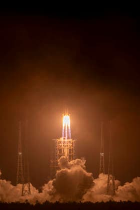 WENCHANG, CHINA - MAY 27: A Long March-7A carrier rocket carrying satellite blasts off from Wenchang Spacecraft Launch Site on May 27, 2026 in Wenchang, Hainan Province of China. Launched at 00:16 (Beijing Time) aboard a Long March-7A carrier rocket, the satellite has successfully entered its planned orbit. The launch marks the 645th mission of the Long March series carrier rockets.  Copyright: xVCGx 111644277236
