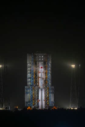 WENCHANG, CHINA - MAY 27: A Long March-7A carrier rocket carrying satellite is ready to blast off from Wenchang Spacecraft Launch Site on May 27, 2026 in Wenchang, Hainan Province of China. Launched at 00:16 (Beijing Time) aboard a Long March-7A carrier rocket, the satellite has successfully entered its planned orbit. The launch marks the 645th mission of the Long March series carrier rockets.  Copyright: xVCGx 111644298976