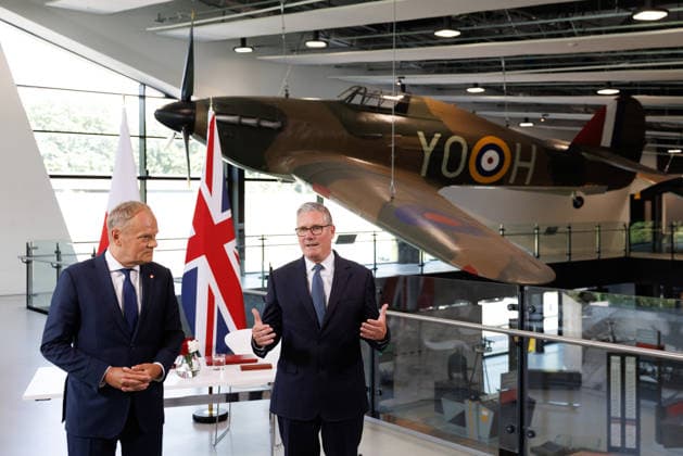 Prime Minister Keir Starmer hosts Polish PM Donald Tusk 27 05 2026. London, United Kingdom. Prime Minister Keir Starmer and Donald Tusk, Prime Minister of Poland visit the Battle of Britain Museum in Uxbridge., Credit:Ben Perry B66 Avalon United Kingdom, Greater London, London  Copyright: xBenxPerryx xB66x xAvalonx 1106016229