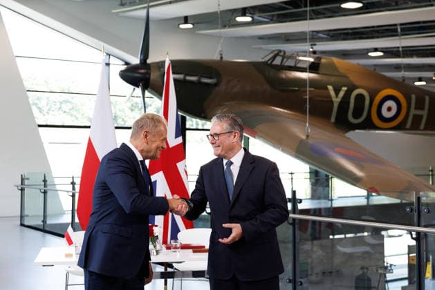 Prime Minister Keir Starmer hosts Polish PM Donald Tusk 27 05 2026. London, United Kingdom. Prime Minister Keir Starmer and Donald Tusk, Prime Minister of Poland visit the Battle of Britain Museum in Uxbridge., Credit:Ben Perry B66 Avalon United Kingdom, Greater London, London  Copyright: xBenxPerryx xB66x xAvalonx 1106016248