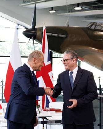 Prime Minister Keir Starmer hosts Polish PM Donald Tusk 27 05 2026. London, United Kingdom. Prime Minister Keir Starmer and Donald Tusk, Prime Minister of Poland visit the Battle of Britain Museum in Uxbridge., Credit:Ben Perry B66 Avalon United Kingdom, Greater London, London  Copyright: xBenxPerryx xB66x xAvalonx 1106016326