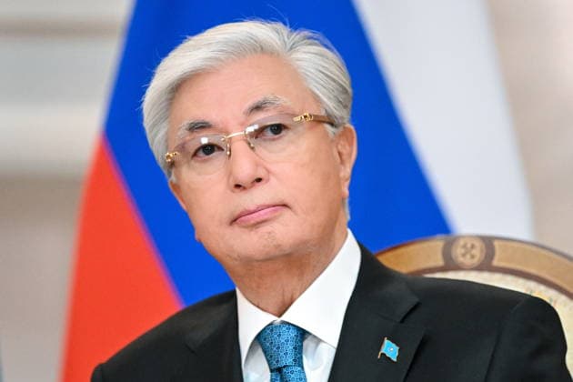 KAZAKHSTAN, ASTANA - MAY 29, 2026: Kazakhstan s President Kassym-Jomart Tokayev looks on during a meeting with Russia s President Vladimir Putin at the Independence Palace Astana Kazakhstan  - ZUMAt113 20260529_zaa_t113_002 Copyright: xSergeixBobylevx