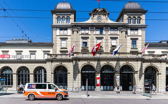 Knife attack with multiple injuries, Winterthur, Switzerland Winterthur, Switzerland, 28th May 2026:A few hours after the knife attack at Winterthur train station, the police are still visibly present. A total of four people were injured, some seriously. Copyright: xAndreasxHaasx