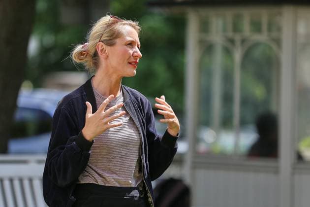 Berlin, Deutschland, 28.05.2026: Lichtenberg: Verdi-Protest gegen die geplante Krankenkassenreform: Ines Schwerdtner (Linke) ist bei den Protesten vor Ort. Am Sana Klinikum Lichtenberg findet die Aktion Rote Karten für Frau Warken statt. Copyright: xdtsxNachrichtenagenturx dts_121067