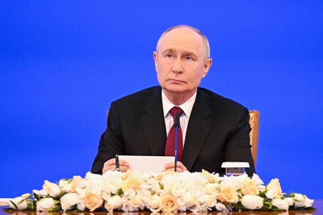 KAZAKHSTAN, ASTANA - MAY 29, 2026: Russia s President Vladimir Putin looks on during a ceremony to sign joint documents with Kazakhstan s President Kassym-Jomart Tokayev following Kazakh-Russian talks at the Independence Palace Astana Kazakhstan  - ZUMAt113 20260529_zaa_t113_008 Copyright: xSergeixBobylevx