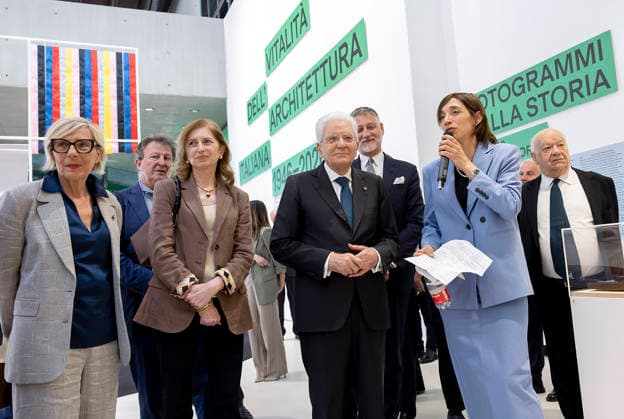 May 28, 2026, Rome, Rome, Italy: President Sergio Mattarella, Alessandro Giuli, Minister of Culture, and Maria Emanuela Bruni, President of the Maxxi Foundation, during their visit to the exhibition Vitality of Italian Architecture 1946-2026 , Rome, 28 05 2026