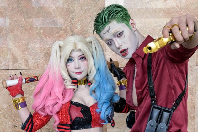Harley Quinn und Joker Cosplayer auf der der Hong Kong Comic Con 2026 im Hong Kong Convention and Exhibition Centre. Hongkong, 29.05.2026