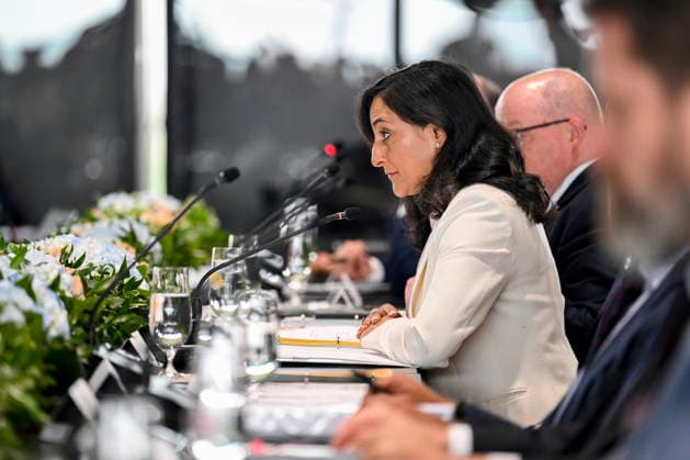 May 29, 2026, Ottawa, On, Canada: Minister of Foreign Affairs Anita Anand speaks as meets with the Foreign Minister of China Wang Yi, not seen, at Global Affairs Canada in Ottawa, on Friday, May 29, 2026. Ottawa Canada  - ZUMAc35_ 20260529_zaf_c35_012 Copyright: xSpencerxColbyx