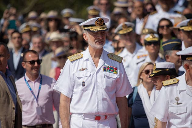 The King presides over the naval review and the dynamic exhibition on the occasion of the Armed Forces Day King Felipe VI during the naval review and the dynamic exhibition on the occasion of the Armed Forces Day, on May 29, 2026, in Vigo, Pontevedra, Galicia Spain On the occasion of the Armed Forces Day 2026, the King presided over the naval review and the dynamic exhibition on the occasion of the Armed Forces Day 2026, the King presided over the naval review in which ships of the Navy and the Civil Guard sailed along the Vigo estuary and then moved to Samil Beach to attend the dynamic exhibition of naval air capabilities, which included maneuvers by the means of the Army, the Navy, the Spanish Army, the Spanish Civil Guard, the Spanish A  Copyright: xAdrianxIragox 7559263