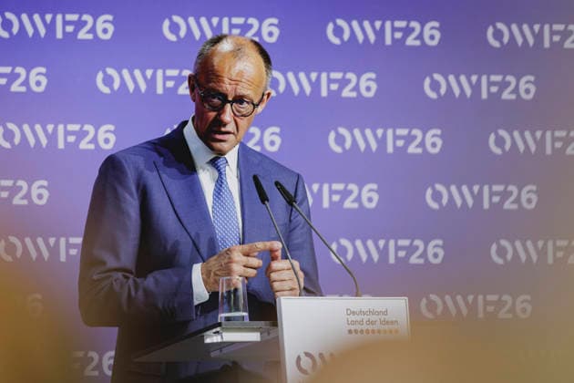 Friedrich Merz (CDU), Bundeskanzler, aufgenommen beim Ostdeutschen Wirtschaftsforum in Bad Saarow, 02.06.2026. Bad Saarow Deutschland Copyright: xFlorianxGaertnerx