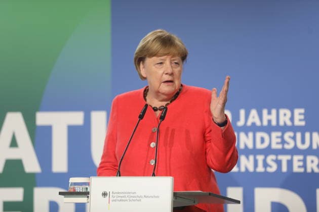 Angela Merkel (CDU), Bundeskanzlerin a. D., während des Festaktes Seit 40 Jahren NaturVerbunden zum 40. Jubiläum des Bundesumweltministeriums im CafÃ Moskau. Berlin, 02.06.2026 Copyright: xAgenturxMatthiasxWehnertx xM.xGränzdörferx