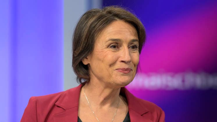 v.l.: Sandra Maischberger, GER, Berlin, Studio, zu Gast bei Maischberger, politische Talkshow, TV, Format, mit Moderatorin Sandra Maischberger, Das Erste, aus Adlershof Am Studio 20, 03.06. 2026, Copyright: HMBxMedia UwexKoch