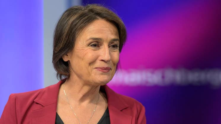 v.l.: Sandra Maischberger, GER, Berlin, Studio, zu Gast bei Maischberger, politische Talkshow, TV, Format, mit Moderatorin Sandra Maischberger, Das Erste, aus Adlershof Am Studio 20, 03.06. 2026, Copyright: HMBxMedia UwexKoch